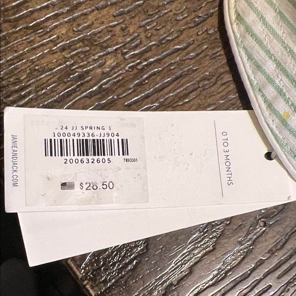 Janie and Jack Green Striped Bucket Hat - Picture 3 of 7